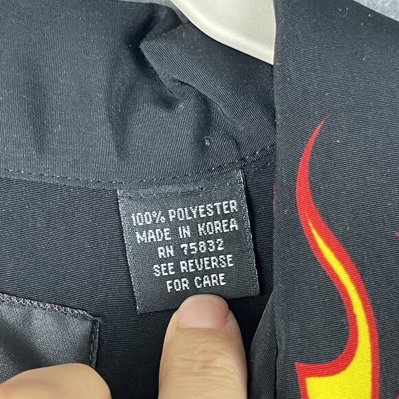 Vintage EasyRiders Shirt Mens Large Flame Button Motorcycle Biker Grunge Y2K - Picture 5 of 14